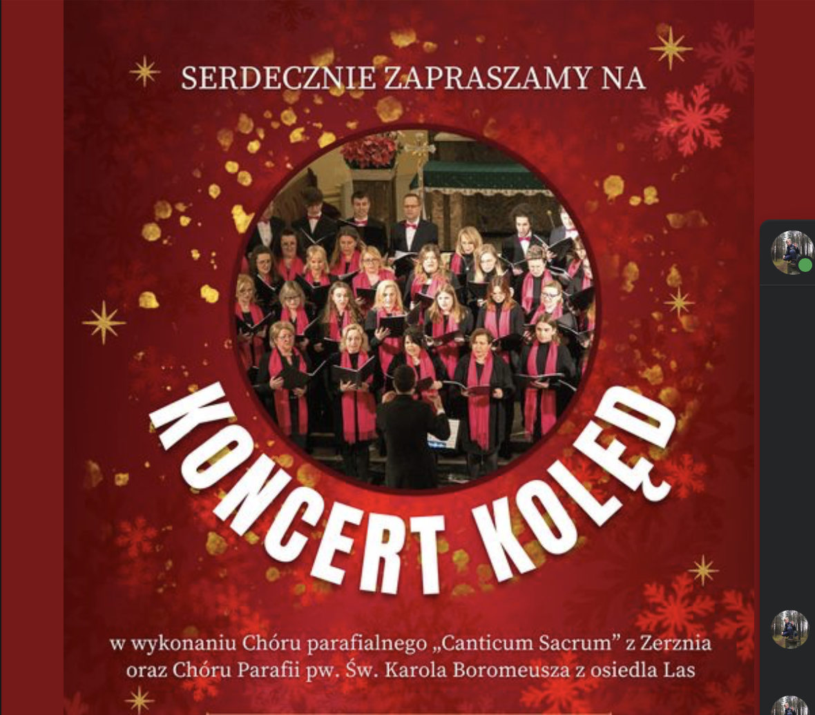 Zapraszamy na Koncert Kolęd. Dziś o godz. 20:00